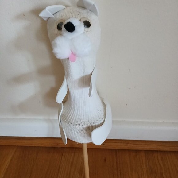 Hand Puppet White Dog 12 ( Homemade) used - Picture 1 of 3